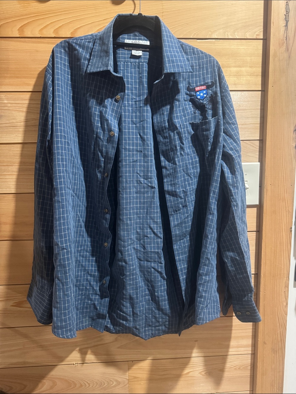 Men's Blue Plaid Lightweight Shirt Jacket by Unknown Brand
